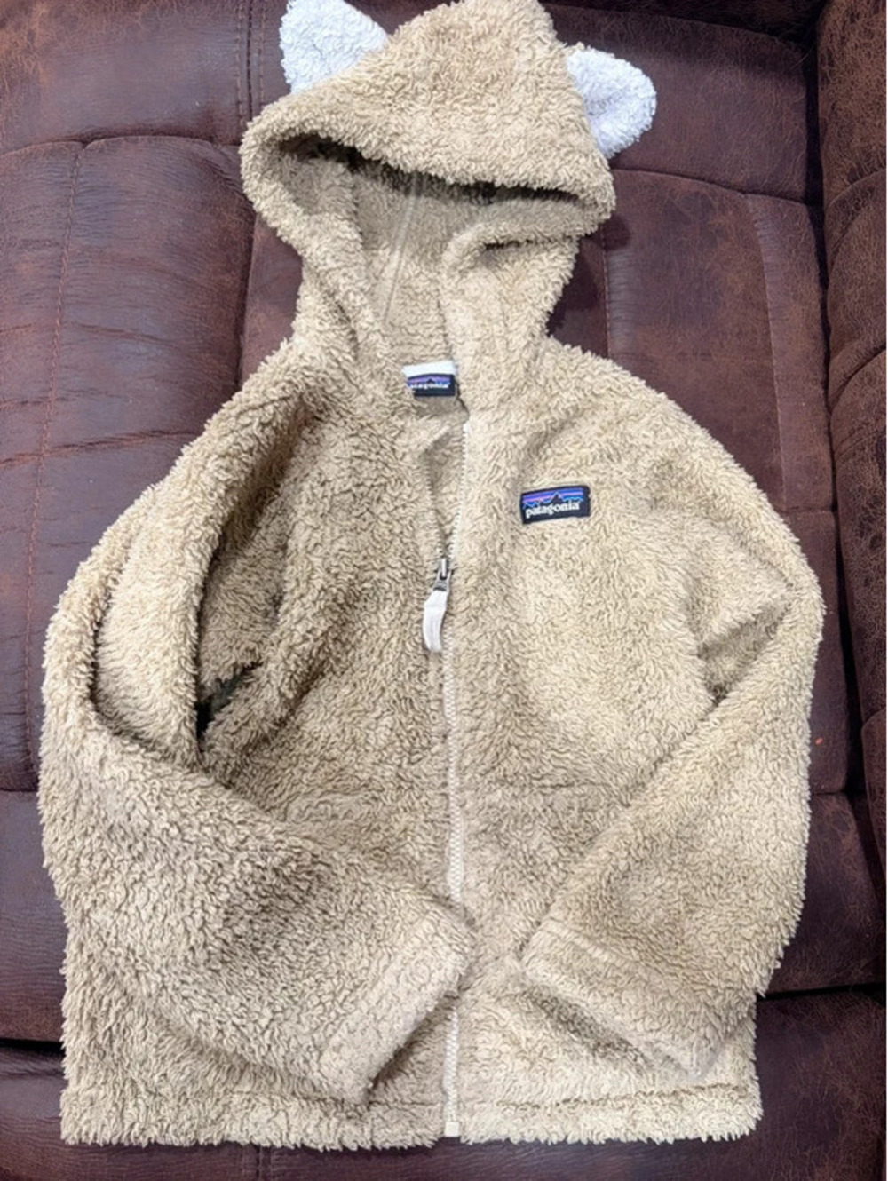 Patagonia furry fleece hooded jacket 3t